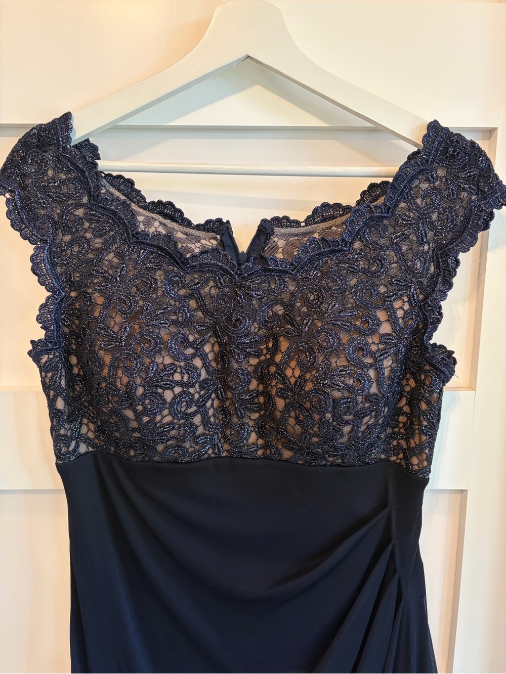 Xscape Navy Lace Bodice Evening Gown Mother of Bride/Groom - Picture 4 of 7